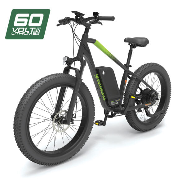 Greenworks-Greenworks 60V VENTURE Series 26” Fat Tyre Electric Mountain Bike-Electric Bike-Skin Only-