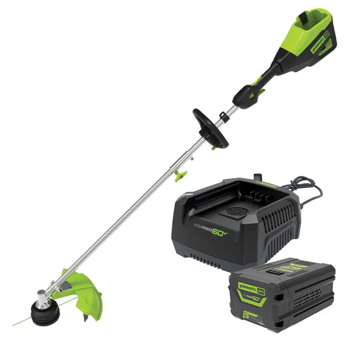 Greenworks-Greenworks 60V Trimmer 4Ah Kit - Greenworks 60V String Trimmer kit-Battery Grass Trimmer Kit-
