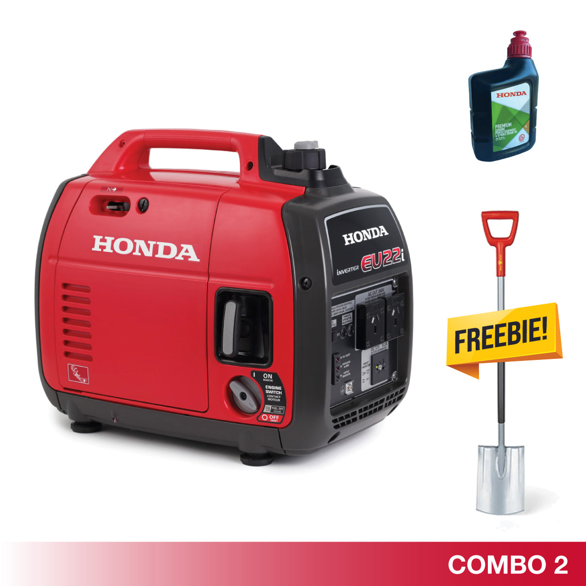 Honda-Honda EU22i 2.2kVA Inverter Generator - Available in Multiple Combo Options!-Generator-Honda EU22i, $20 Honda 1L Oil & FREE $99 Spade-