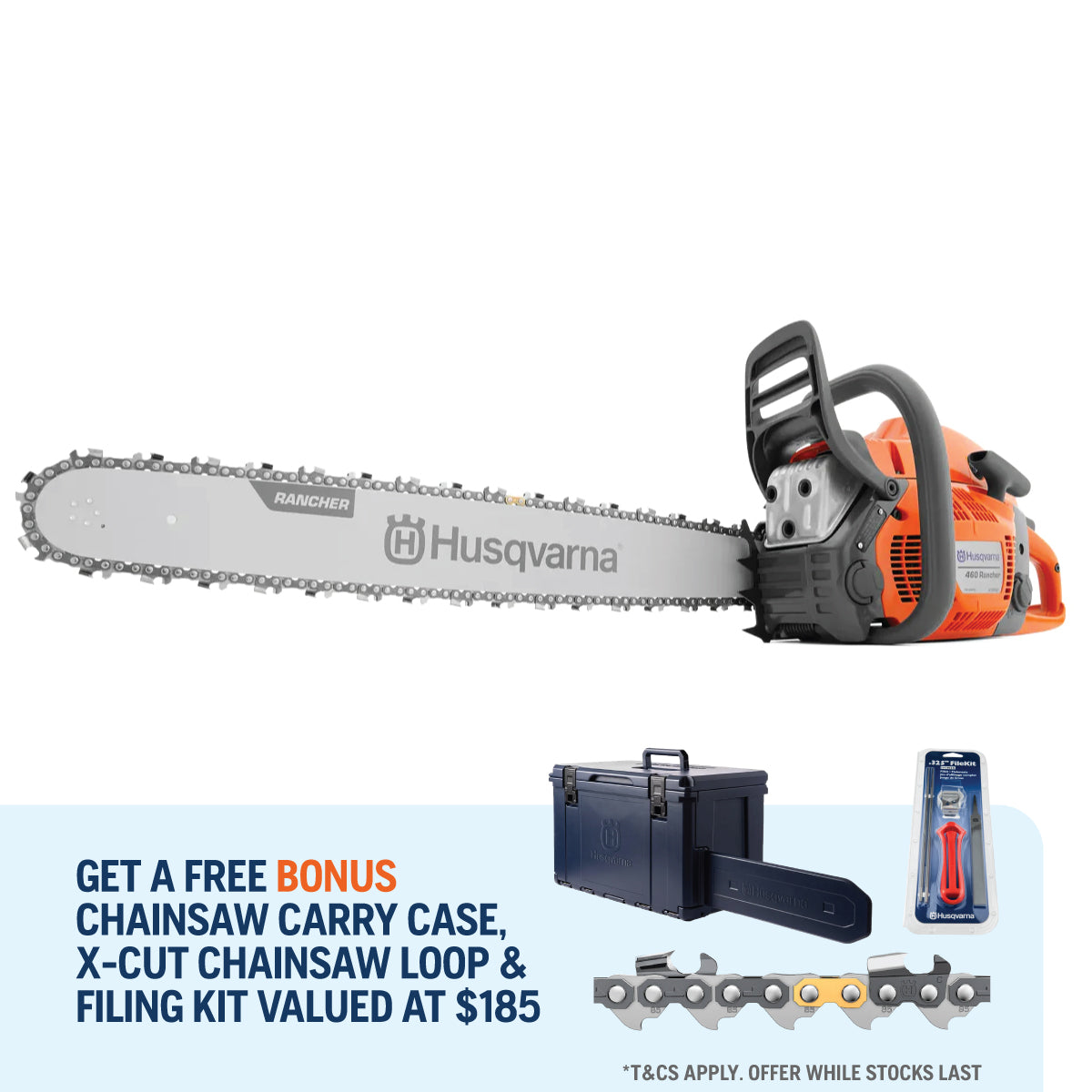 Husqvarna-Husqvarna 460 Saw ($185 BONUS) - Powerful 60.3cc Chainsaw with 20" Bar - WITH FREE $185 BONUS GIFTS!-Petrol Chainsaw-