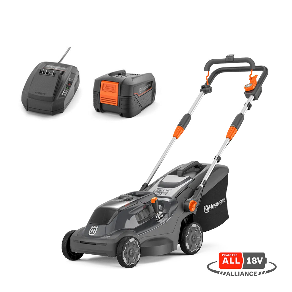 Husqvarna-Husqvarna Aspire LC34 18V Lawn Mower - 18V Battery Mower with 34cm deck & 30L collector!-Lawn Mower-Lawn Mower Kit with Battery and Charger-