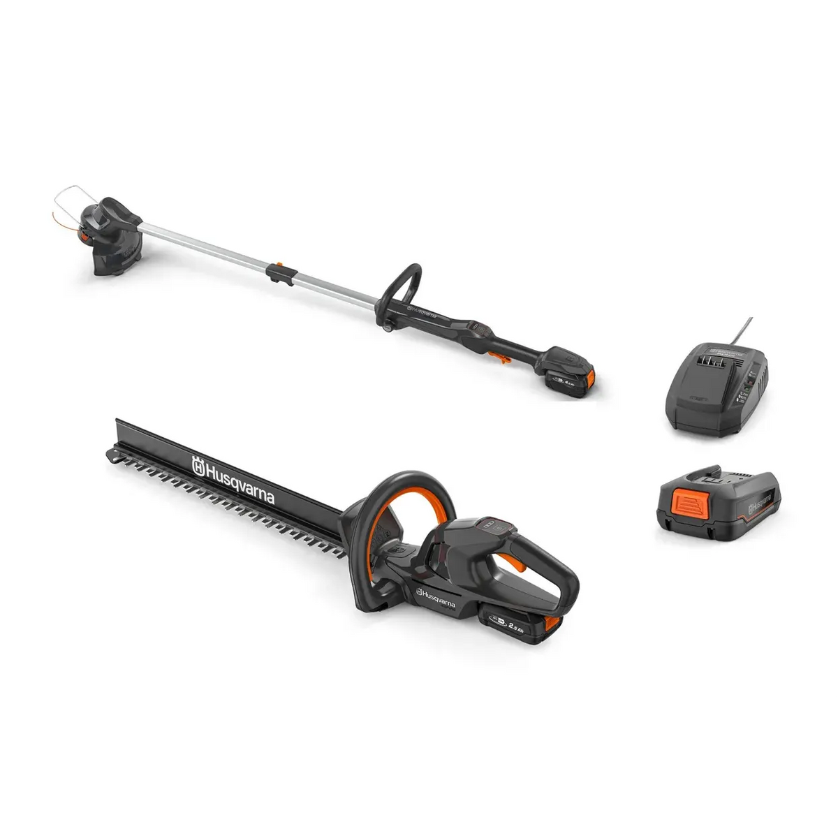 Husqvarna-Husqvarna Aspire™ Grass Trimmer + Hedge Trimmer Bundle - With 2.5Ah Battery and Charger-Battery Trimmer-
