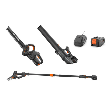 Husqvarna-Husqvarna Aspire™ Hedge Trimmer + Blower + Pole Pruner Bundle - With 4.0Ah Battery and Charger-Hedge Trimmer-