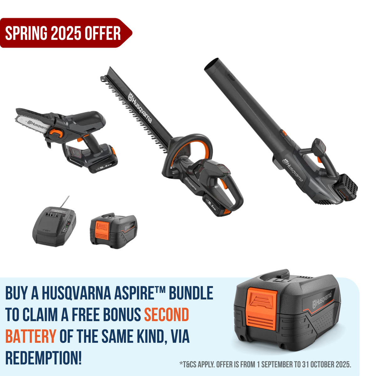 Husqvarna-Husqvarna Aspire™ Hedge Trimmer + Leaf Blower + Pruner Bundle-Hedge Trimmer-