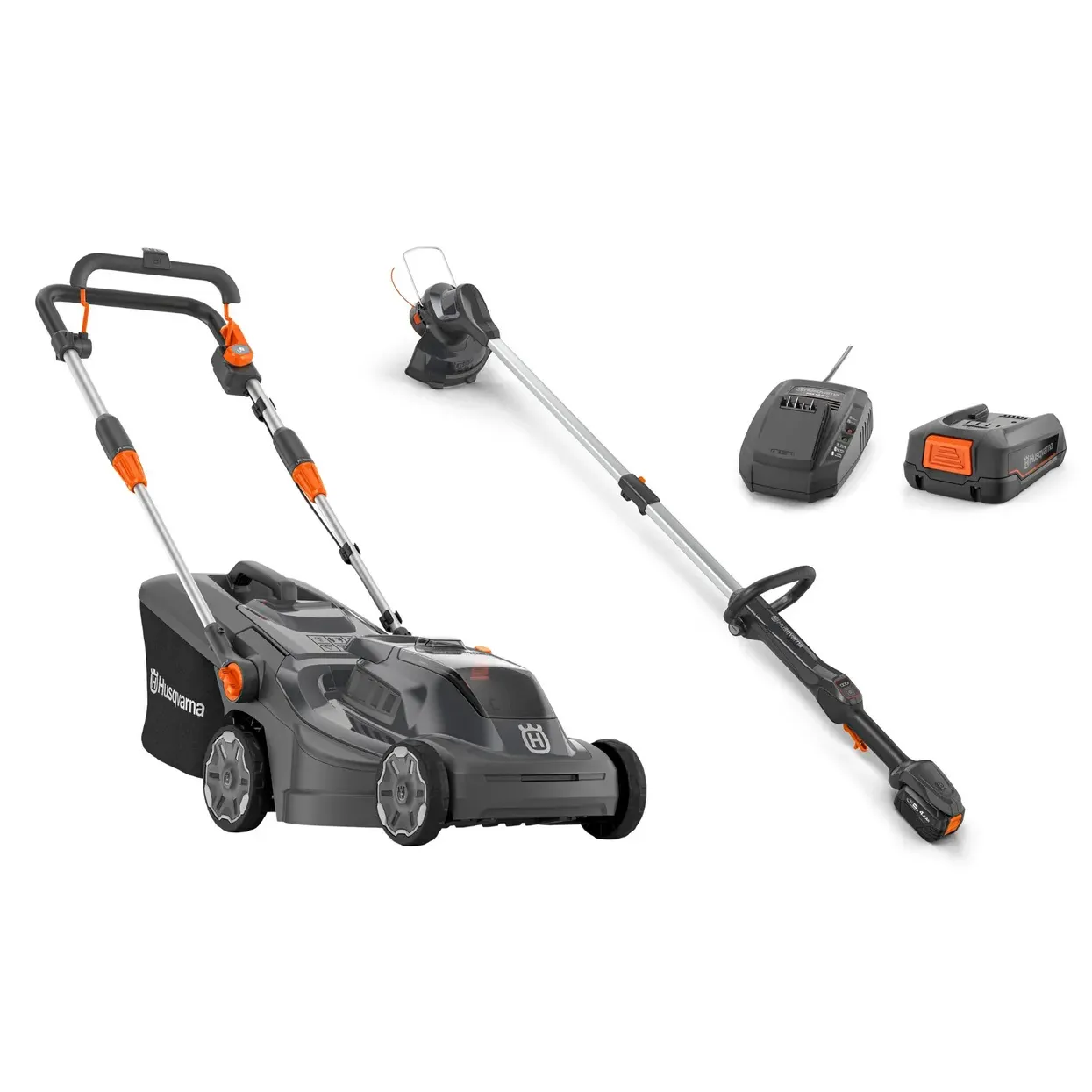 Husqvarna-Husqvarna Aspire™ Lawn Mower + Grass Trimmer Bundle - With 4.0Ah Battery and Charger-Lawn Mower-