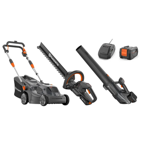 Husqvarna-Husqvarna Aspire™ Lawn Mower + Hedge Trimmer + Blower Bundle - With 4.0Ah Battery and Charger-Lawn Mower-