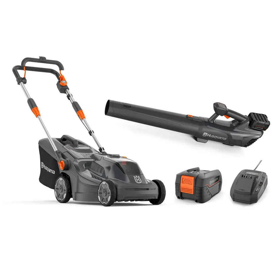 Husqvarna-Husqvarna Aspire™ Lawn Mower + Leaf Blower Bundle - With 4.0Ah Battery and Charger-Lawn Mower-
