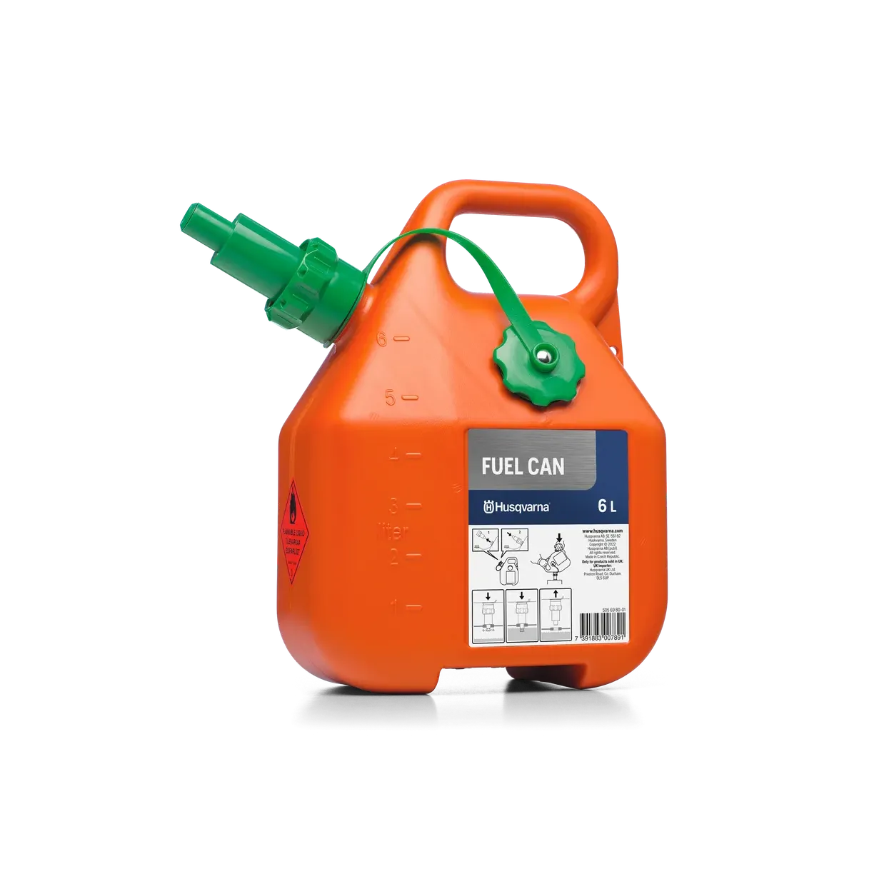 Husqvarna-Husqvarna Fuel Can 6L - Reversible spout for longer term storage or transportation.-Fuel Can-