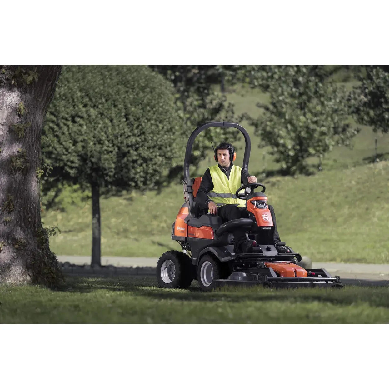 Husqvarna-Husqvarna P524X Ride-On Front Mower - Front-mounted petrol ride-on lawn mower, built for commercial use.-Ride On Mower-