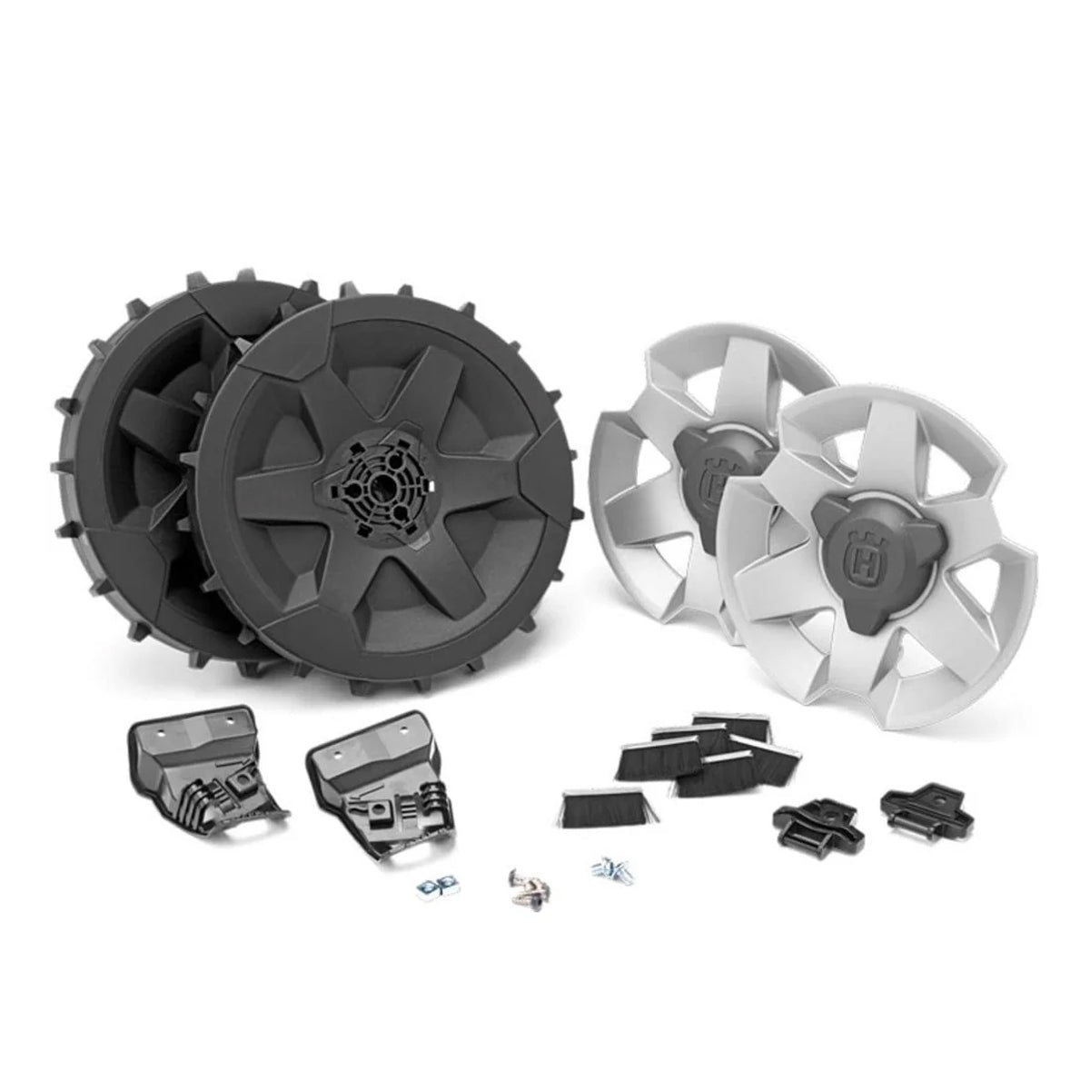 Husqvarna-Husqvarna Rough Terrain Kit - Gives traction on rough lawns or slopes, with course treaded wheels & brushes-Terrain Kit-