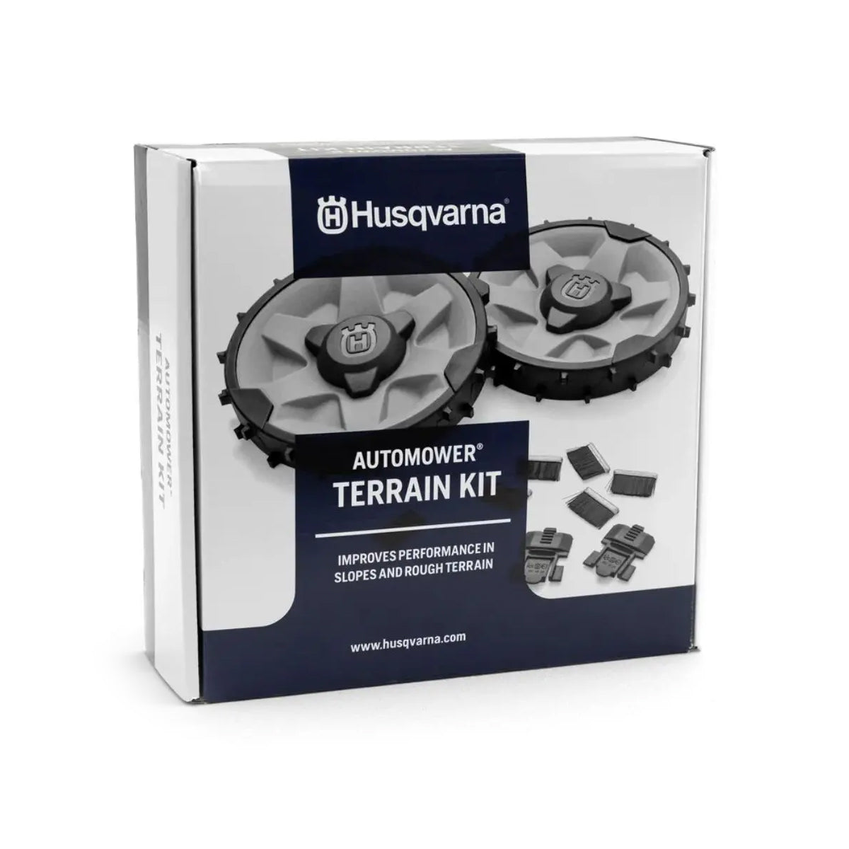 Husqvarna-Husqvarna Rough Terrain Kit - Gives traction on rough lawns or slopes, with course treaded wheels & brushes-Terrain Kit-