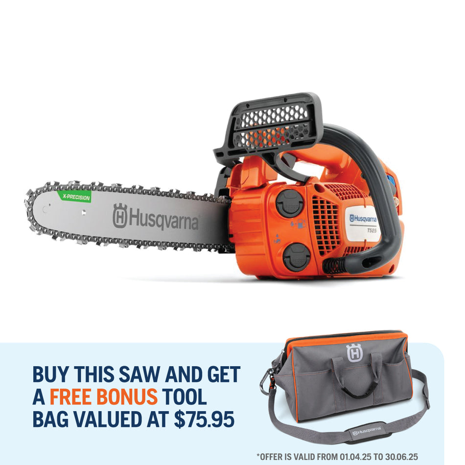 Husqvarna-Husqvarna T525 Chainsaw - 27cc Top Handle Chainsaw with 12" bar-Petrol Chainsaw-