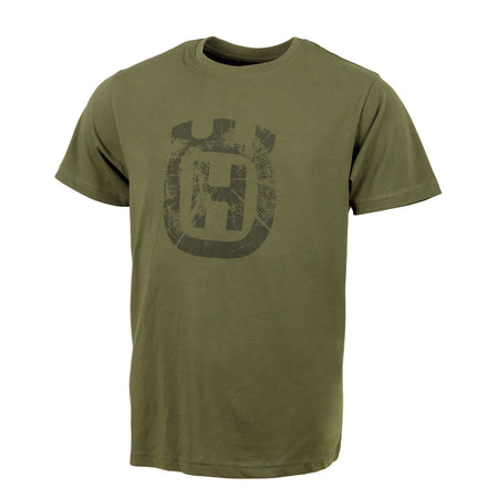 Husqvarna-Husqvarna Xplorer Tree Ring Crown T-Shirt - Short-sleeved made for leisurewear - all sizes available!-T-Shirt-Army Green-X Small-