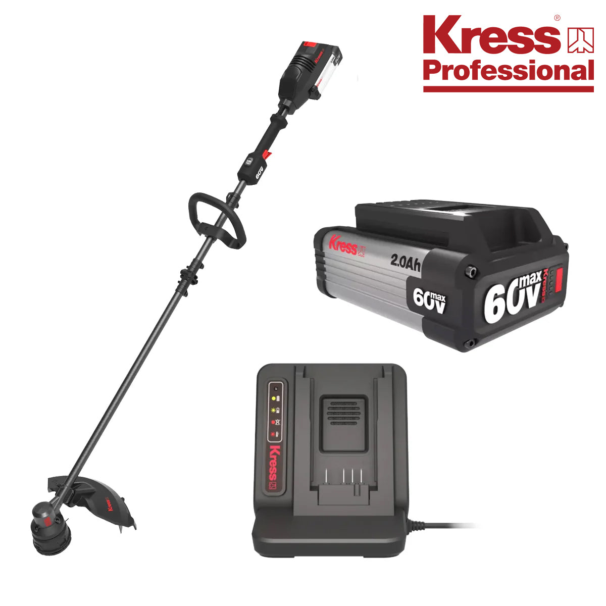 Kress-Kress Pro 41cm Cordless Trimmer Kit - KG161.9 Cordless String Trimmer with 1x KA3000 Battery & 1x KA3713 Charger-Cordless Trimmer Kit-