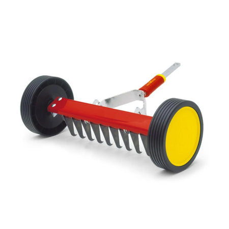 WOLF-Garten-WOLF-Garten Scarifying Roller Rake - 10 curved steel tines with attached wheels makes dethatching effortless-Scarifying Roller Rake-